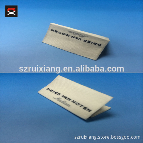 Polyester Centerfold OEM Woven Label for garment